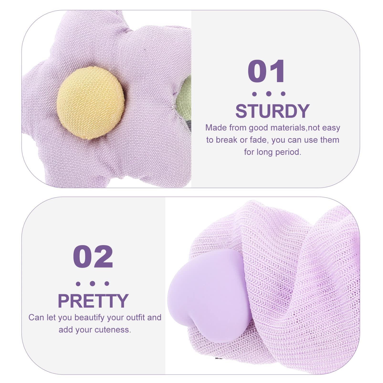 EXCEART EXCEART 5pcs Tulle Butterfly Hair Clip kids hair clips bow hair clips purple flower hair clip suits for kids purple outfits purple suit kid hair clips sweet girl hair accessories plastic