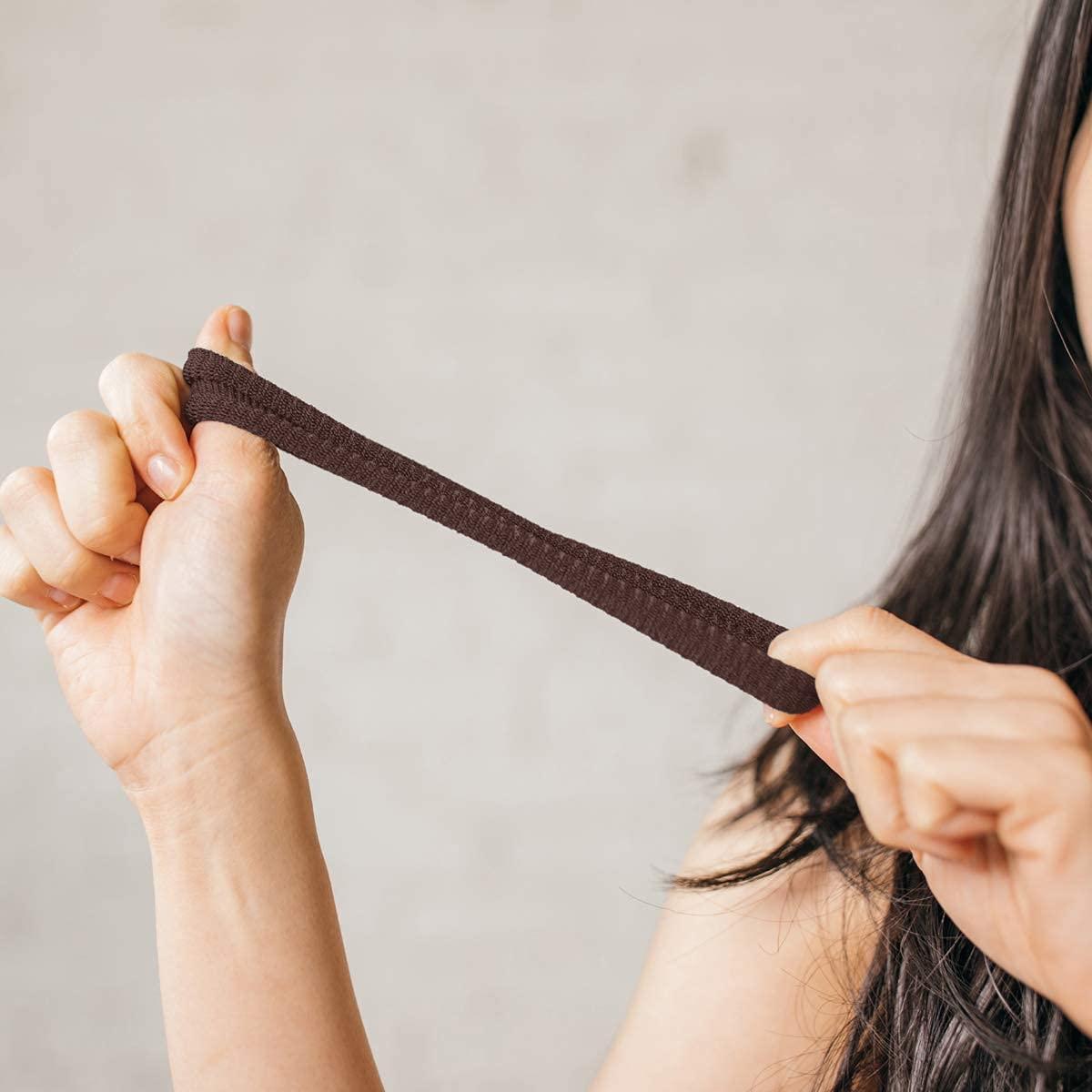 Burlybands Burlybands Large Hair Ties for Thick, Heavy or Curly Hair - Non-Slip, Non-Damage, Seamless Women\'s Ponytail Scrunchies - Brown, 8 Pcs