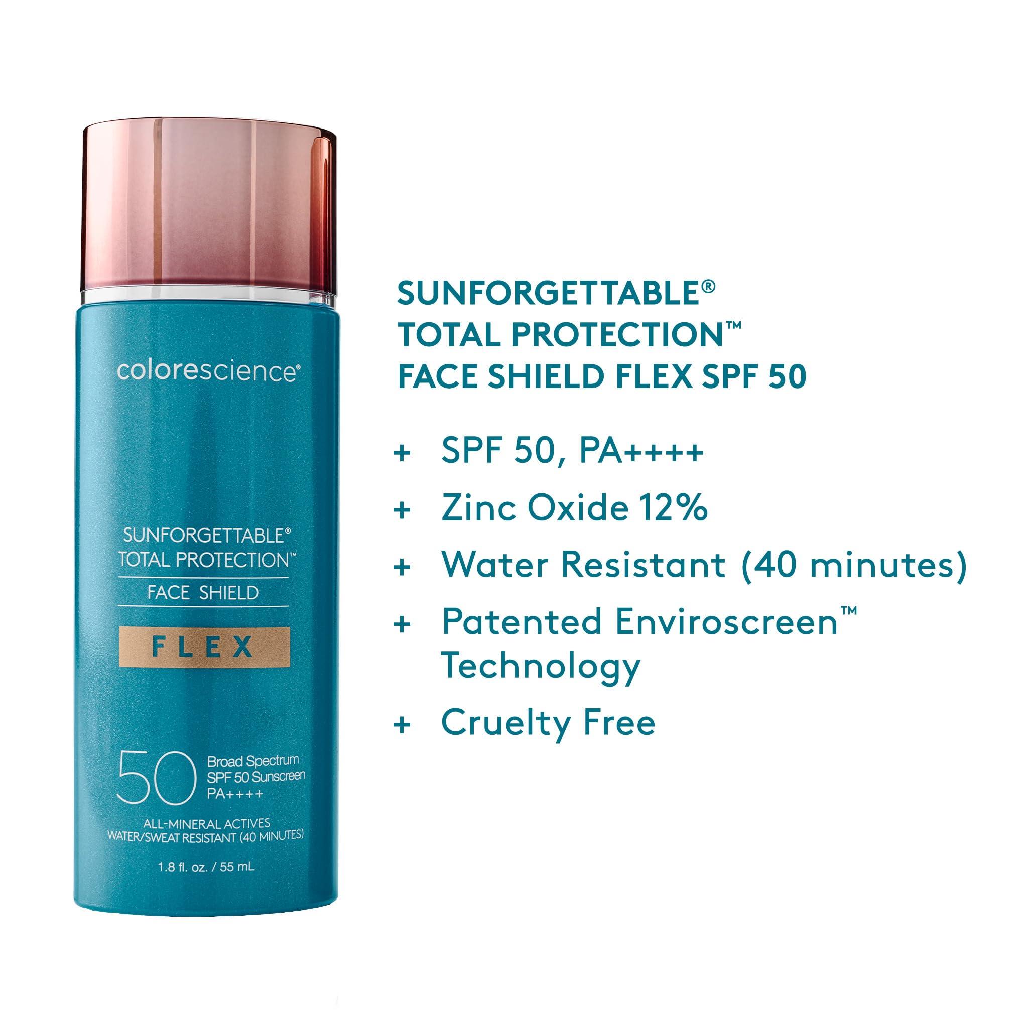 Colorescience Colorescience 50 to 70 SPF Total Protection Face Shield Flex SPF 50, Zinc Oxide Formula, Tan, 1.8 fl. oz.