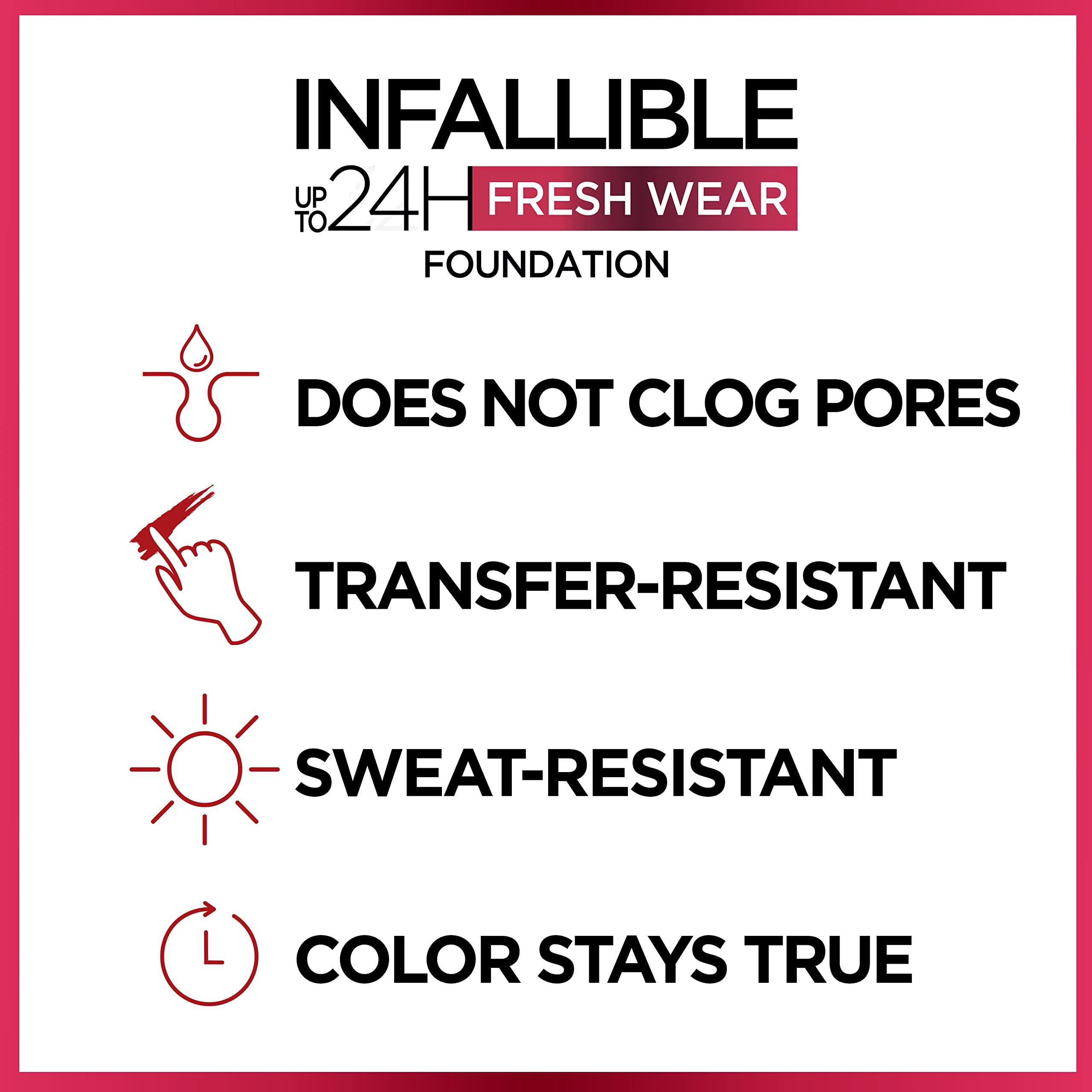 L’Oréal Paris L'Oreal Paris Makeup Infallible Up to 24 Hour Fresh Wear Foundation, Radiant Sand, 1 fl; Ounce (Pack of 2)