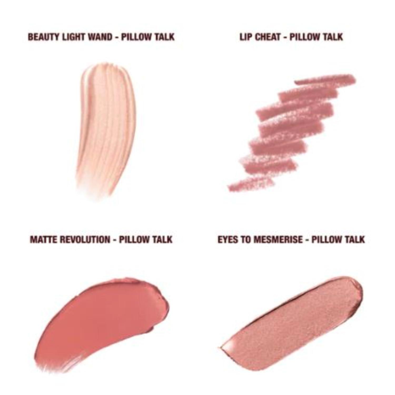 CHARLOTTE TILBURY Charlotte Tilbury Limited Edition Pillow Talk Icons On The Go 4 Piece Makeup Kit - Mini Highlight - Mini Lip Liner - Mini Lipstick and Full Size Eye Shadow