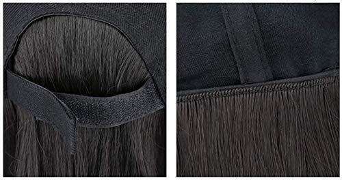 Aimeely Aimeely 10" Short Bob Synthetic Full Head Hair Extension With Baseball Cap For Women Beige Hat Dark Brown