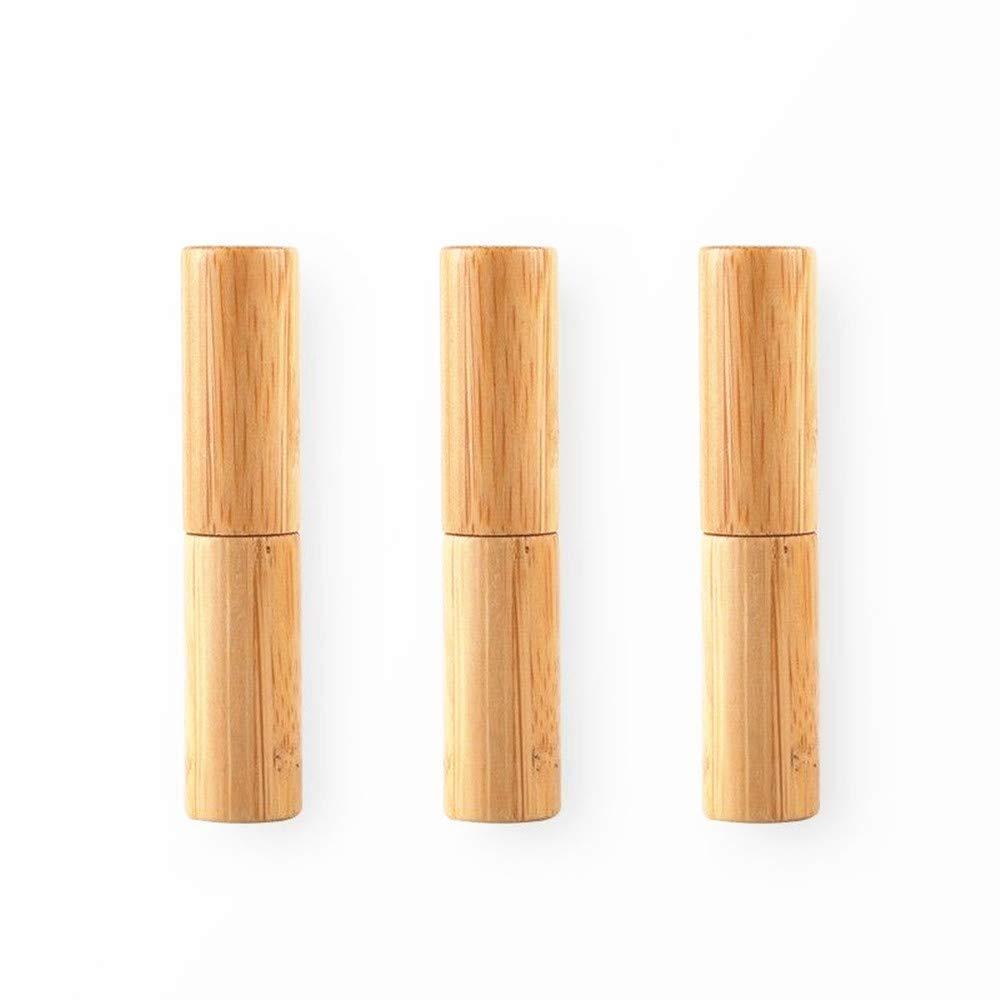 coinbuylot 10Pcs Empty 4g Natural bamboo DIY Lipstick Lip Balm Lip Tube Cosmetic Container