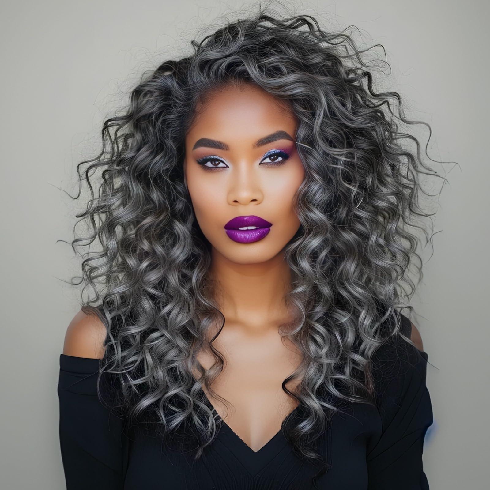 Svolna 3Packs 2X Ringlet Wand Curl 12 Inch Jamaican Bounce Crochet Hair Synthetic Crochet Braids Hair Extensions Crochet Braiding Hair 20 Roots (12Inch (Pack of 3), TGrey)