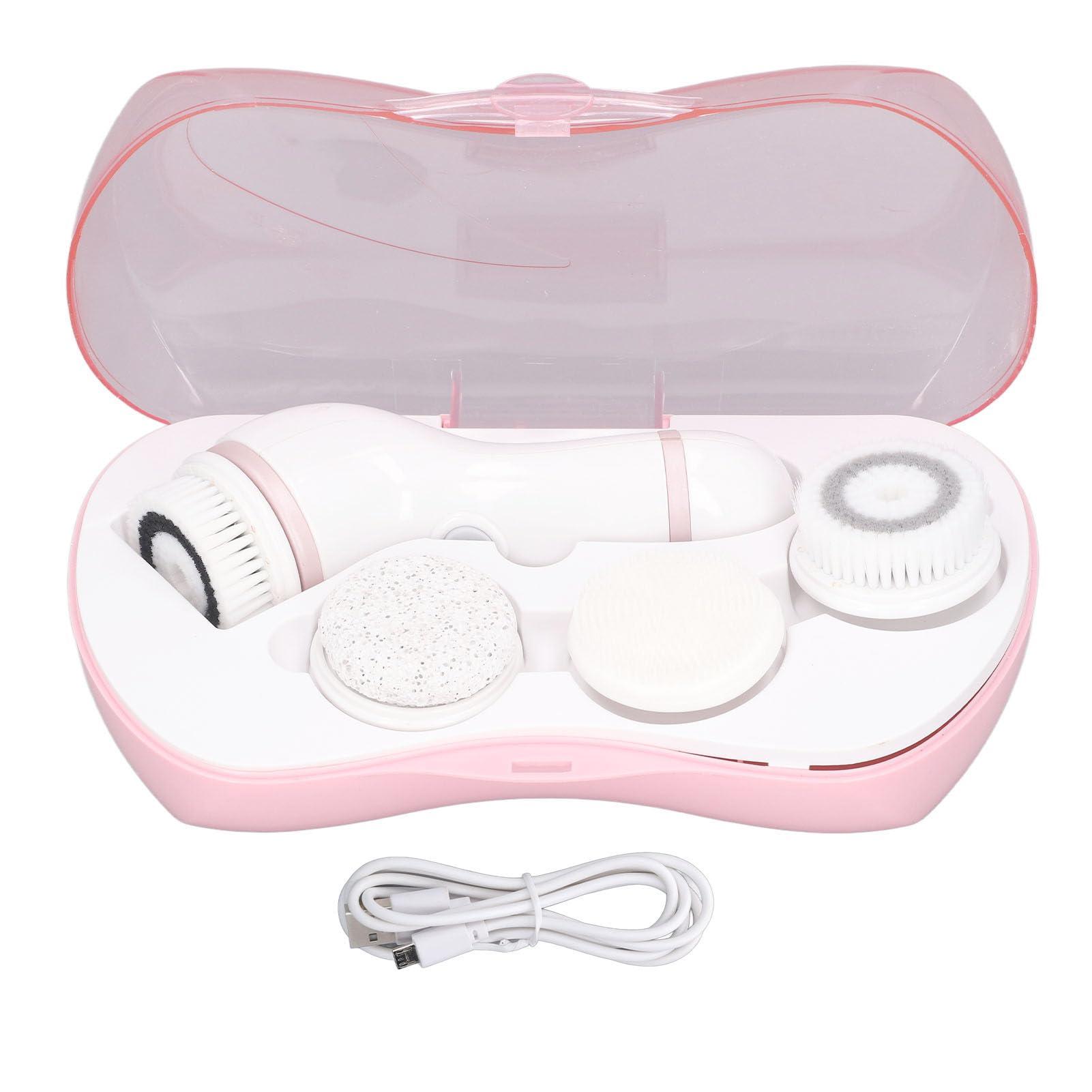 Dilwe Facial Cleansing Brush, Rechargeable Facial Exfoliator Face with 3 Brush Heads
