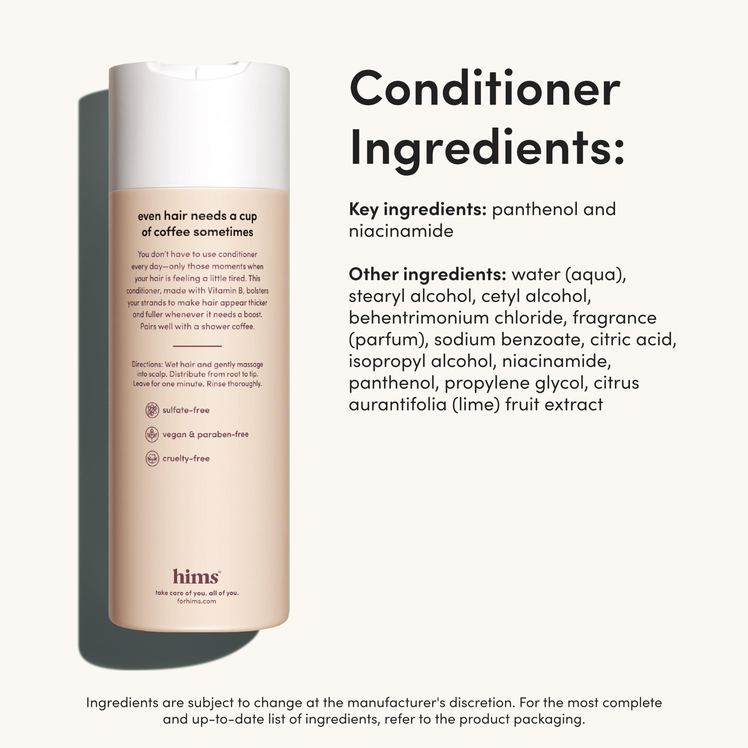 HIMS & HERS hims Thick Fix Shampoo & Conditioner Set - Thickening Shampoo and Conditioner with Saw Palmetto and Niacinamide - No Parabens or Sulfates, Vegan and Cruelty Free - Eucalyptus Grove, 2 Pack, 6.4 fl oz