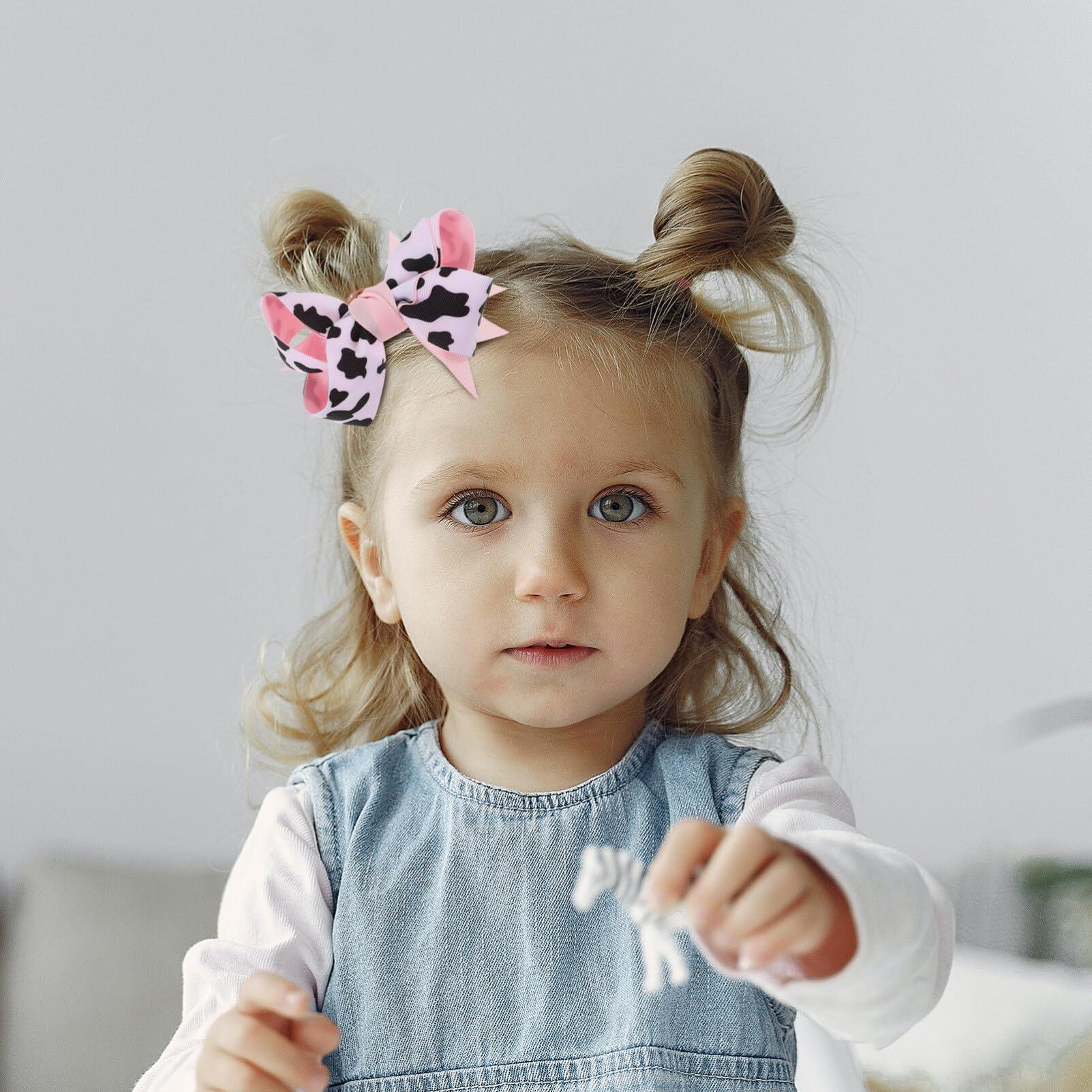 CALLARON CALLARON Cow Print Hair Bows for Girls Bowknot Hairpin 3.34X2.95inch Cute Bow Hair Barrettes Cow Print Bowknot Hair Clip Cartoon Hair Accessories for Birthday Wedding Party Headdress