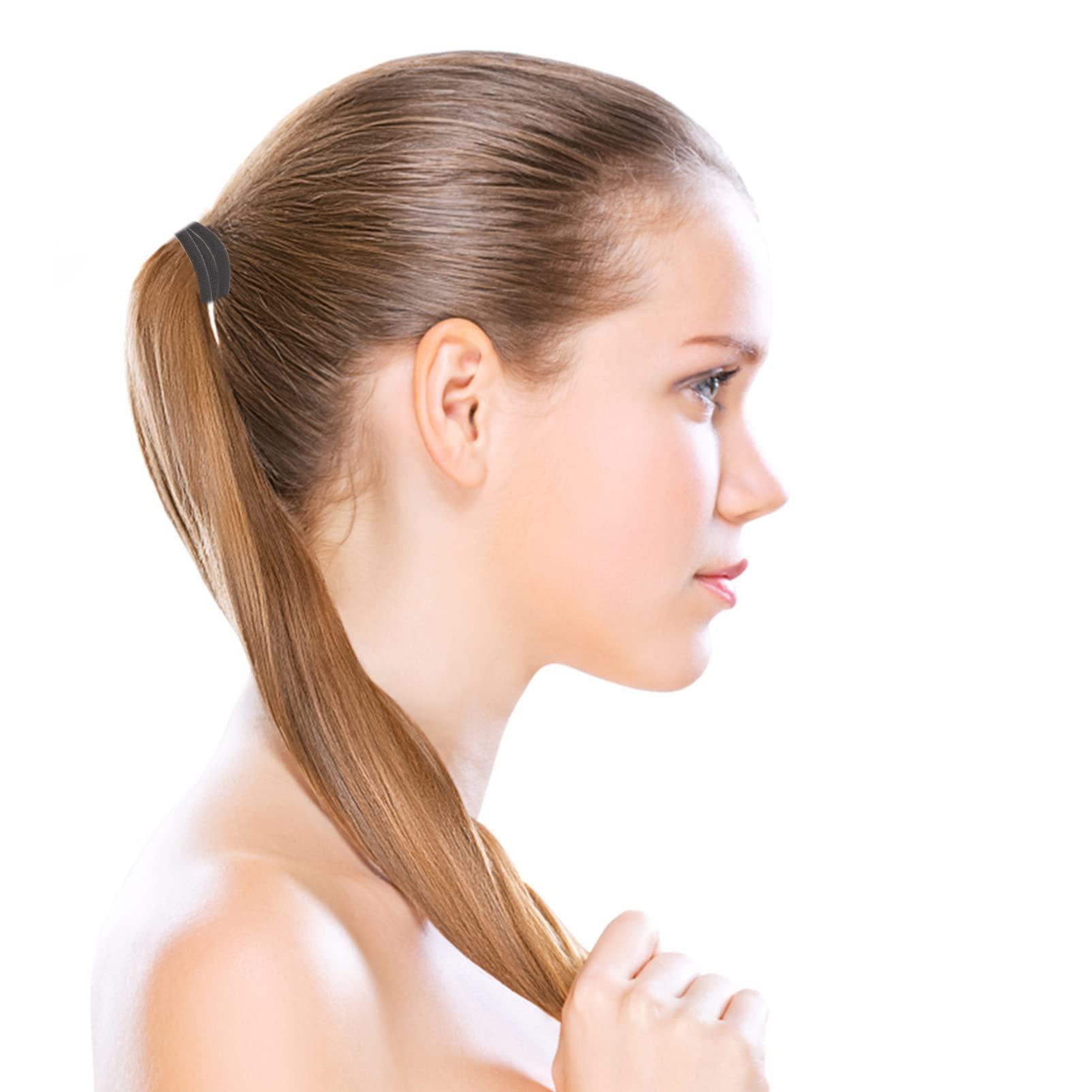 KALLORY 100pcs Black Elastic Headband Ponytail Holders Hair Ties Women Hair Accessories Hair Bands