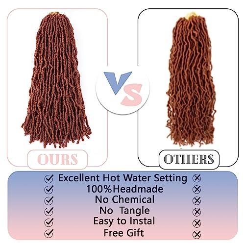 LocsGuard LocsGuard Ginger Faux Locs Crochet Hair Soft Locs 18 inch 7 Packs Natural Butterfly Locs Crochet Hair For Black Women Goddess Locs Crochet Hair (18 Inch (Pack of 7), 350#)