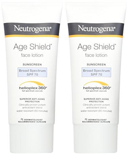 Neutrogena Neutrogena Age Shield Anti-Oxidant Face Lotion Sunscreen with Broad Spectrum SPF 70, Oil-Free & Non-Comedogenic Moisturizing Sunscreen to Prevent Signs of Aging, 3 fl. oz (Pack of 2)
