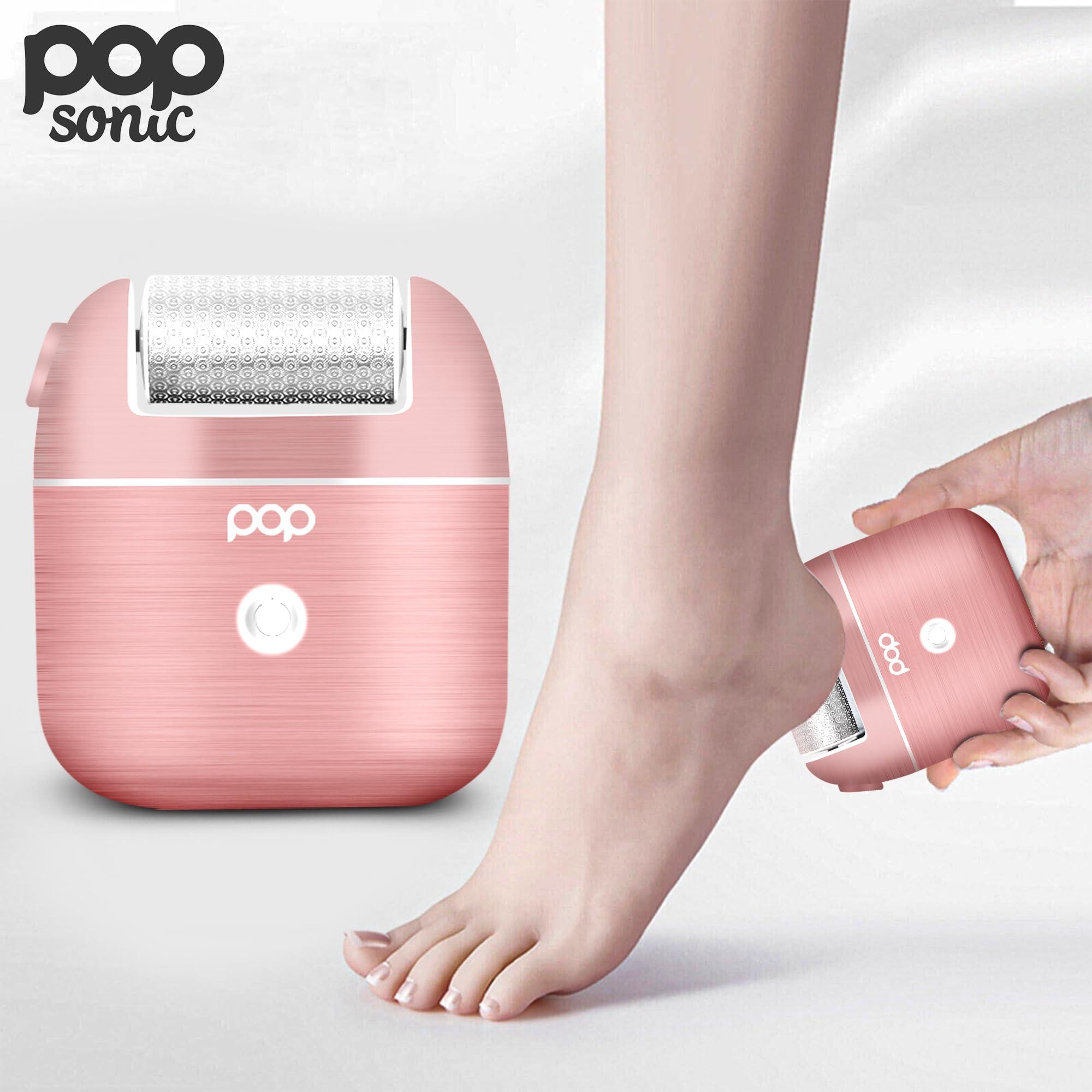 Pop Sonic Pedi Pro Electric Foot File - Electric Callus Remover for Feet - Pedi Spa Foot Exfoliator Tool for Men/Women (Rose Gold)