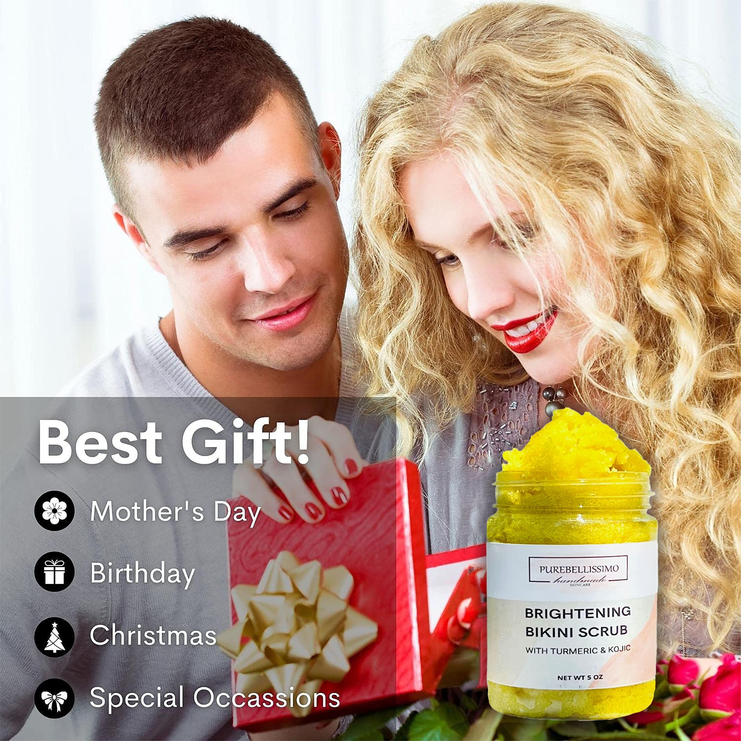 PureBellissimo Purebellissimo Brightening Bikini Scrub For Body Care, Intimate Exfoliating Body Scrub For Dark Spots, Ingrown Hair Treatment For Bikini Area Bump Eraser, Bikini Area Exfoliator for Women