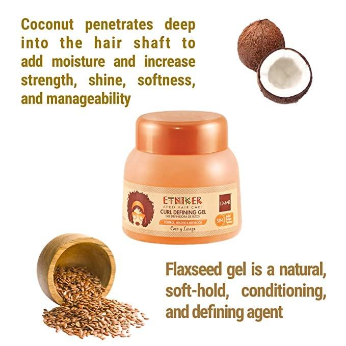 Etniker Etniker Curl Defining Gel Coconut and Flax L\'mar | Lmar Gel Definidora de Rizos de Coco y Linaza 33.8oz - 1000ml (Litro)