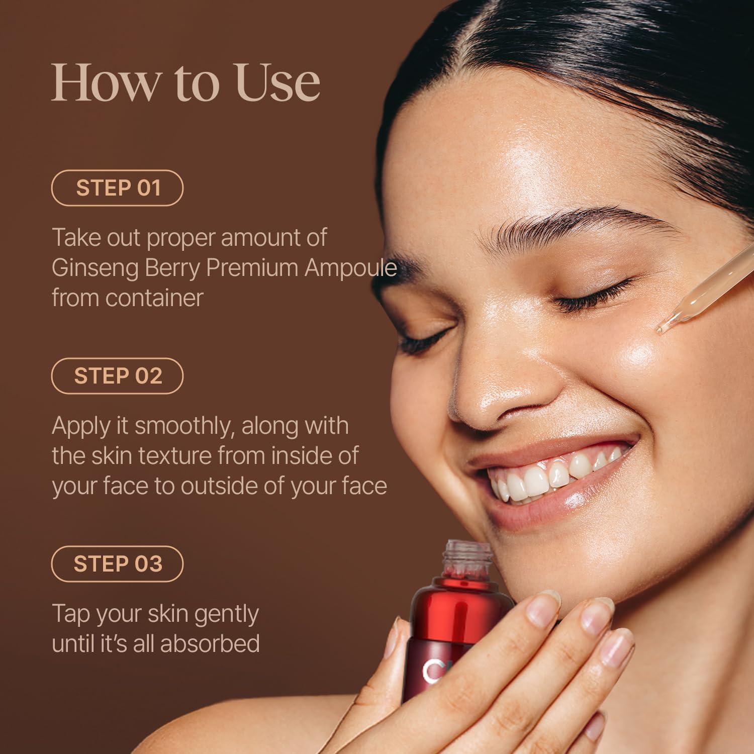 CLIV CLIV Ginseng Berry Premium Ampoule, Nourishing Facial Ampoule for Dry and Tired Skin, Healthy and Dewy Skin, Authentic Korean Skincare (Special Kit)