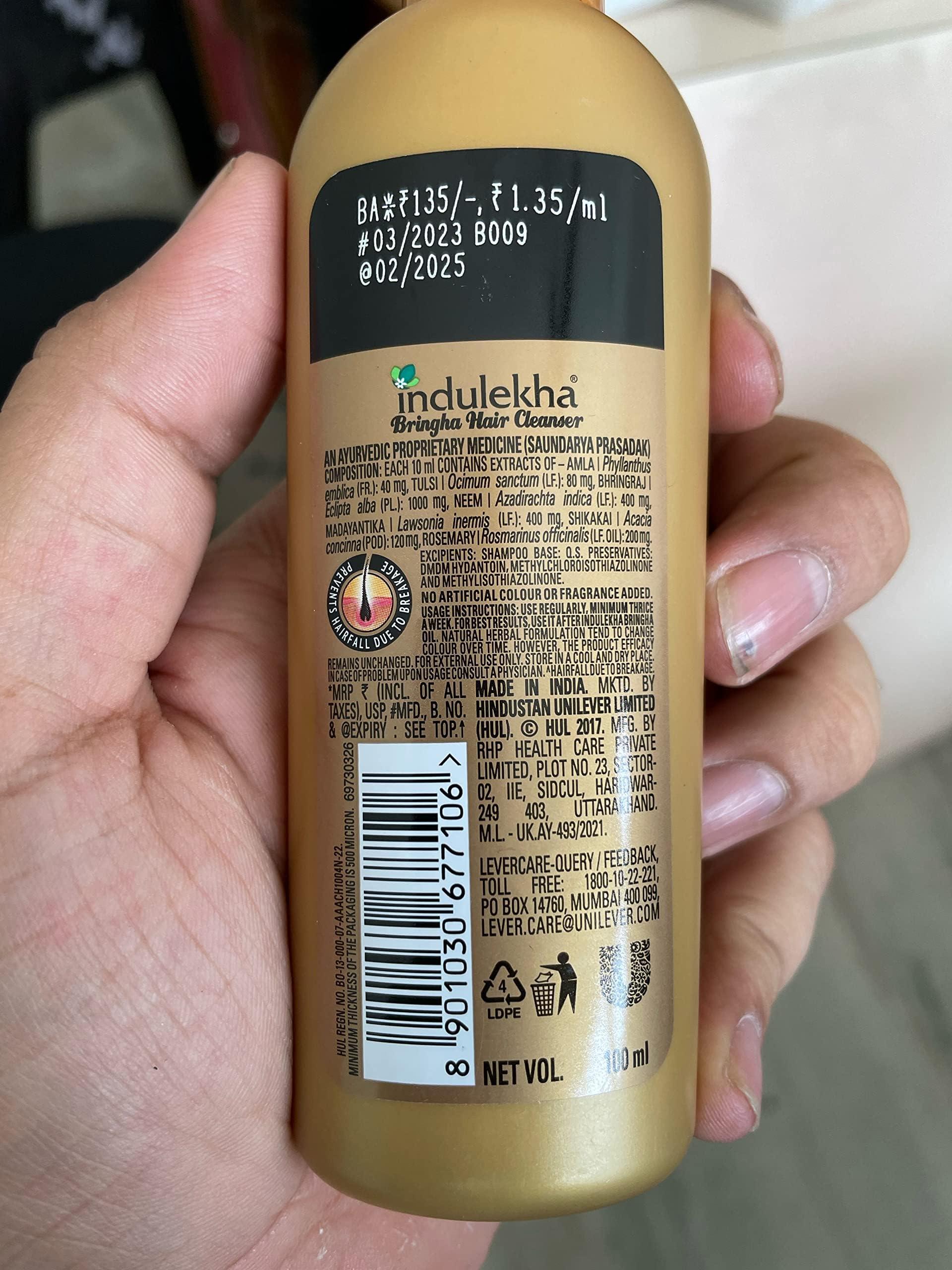 INDULEKHA Indulekha Combo Set - Bringha Hair Oil 100ml and Anti Hair Fall Shampoo 200ml (Hair Cleanser)