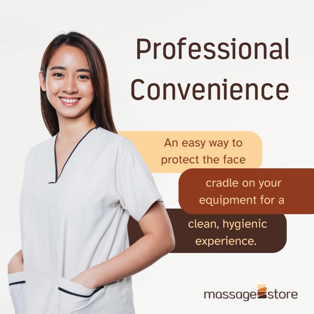 MassageStore Massage Store Flat Disposable Bamboo Face Cradle Headrest Covers, Medical-Grade, Hygienic, Cloth-Like, Soft, Durable, for Massage Tables & Massage Chairs, White, 1000 ct