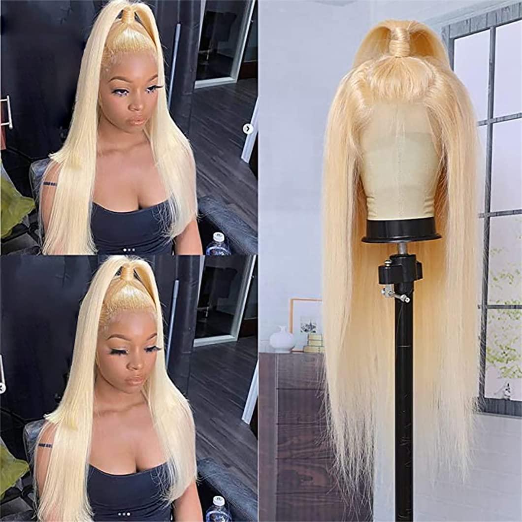 SSJFZM 613 Full Lace Human Hair Wigs Blonde Lace Front Wig Human Hair 13X4 Brazilian Straight Transparent Lace Frontal Wig For Women Full Lace Wig 26inches