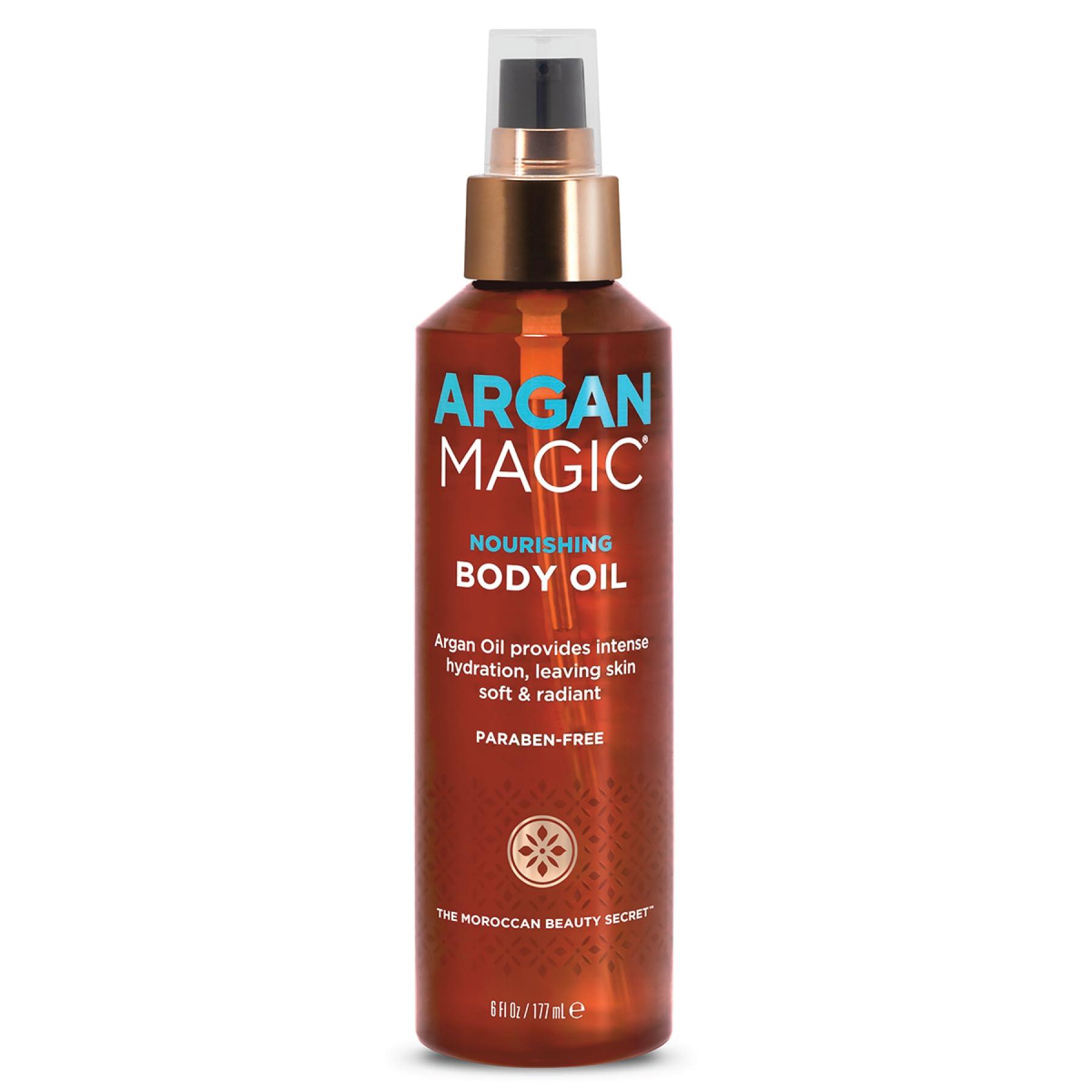 Argan Magic Argan Magic Nourishing Body Oil with Argan & Almond Oil | Intense Hydration, Softens & Radiates | Made in USA, Paraben Free, Cruelty Free (6 FL Oz)