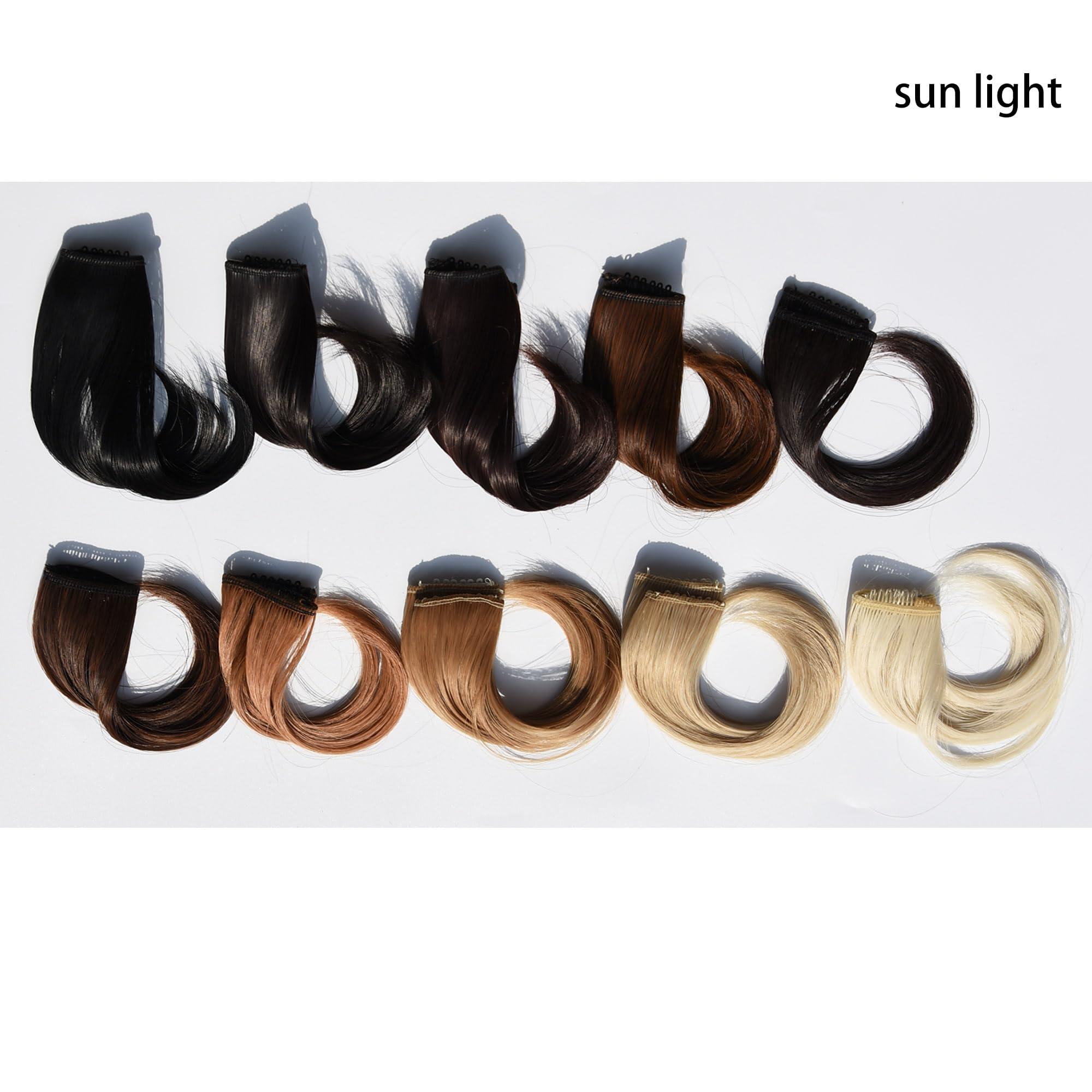 Meiverah Meiverah Fluffy Curly Bangs Hairpieces, Synthetic hair Natural False hairpiece For Women Clip In Bangs Fake Fringe (1 Piece Blonde)