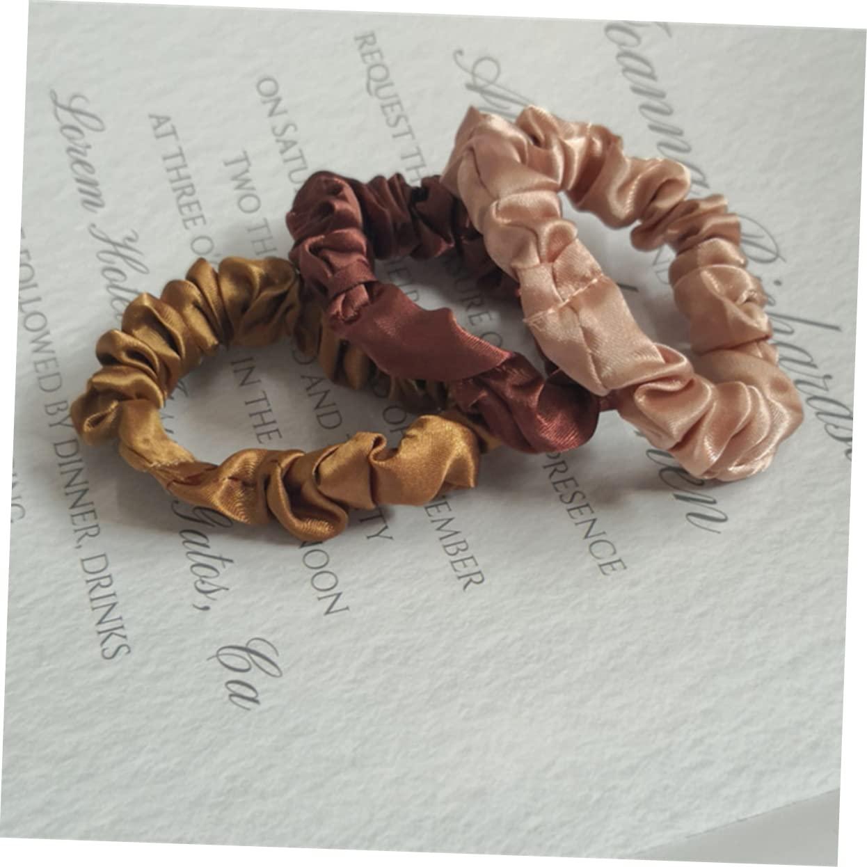 VINTORKY VINTORKY Chic Retro Hair Ties Set 12 Pcs Silk Satin Hair Bands for Girls Ponytail Holders Stretchy Elastic for Women