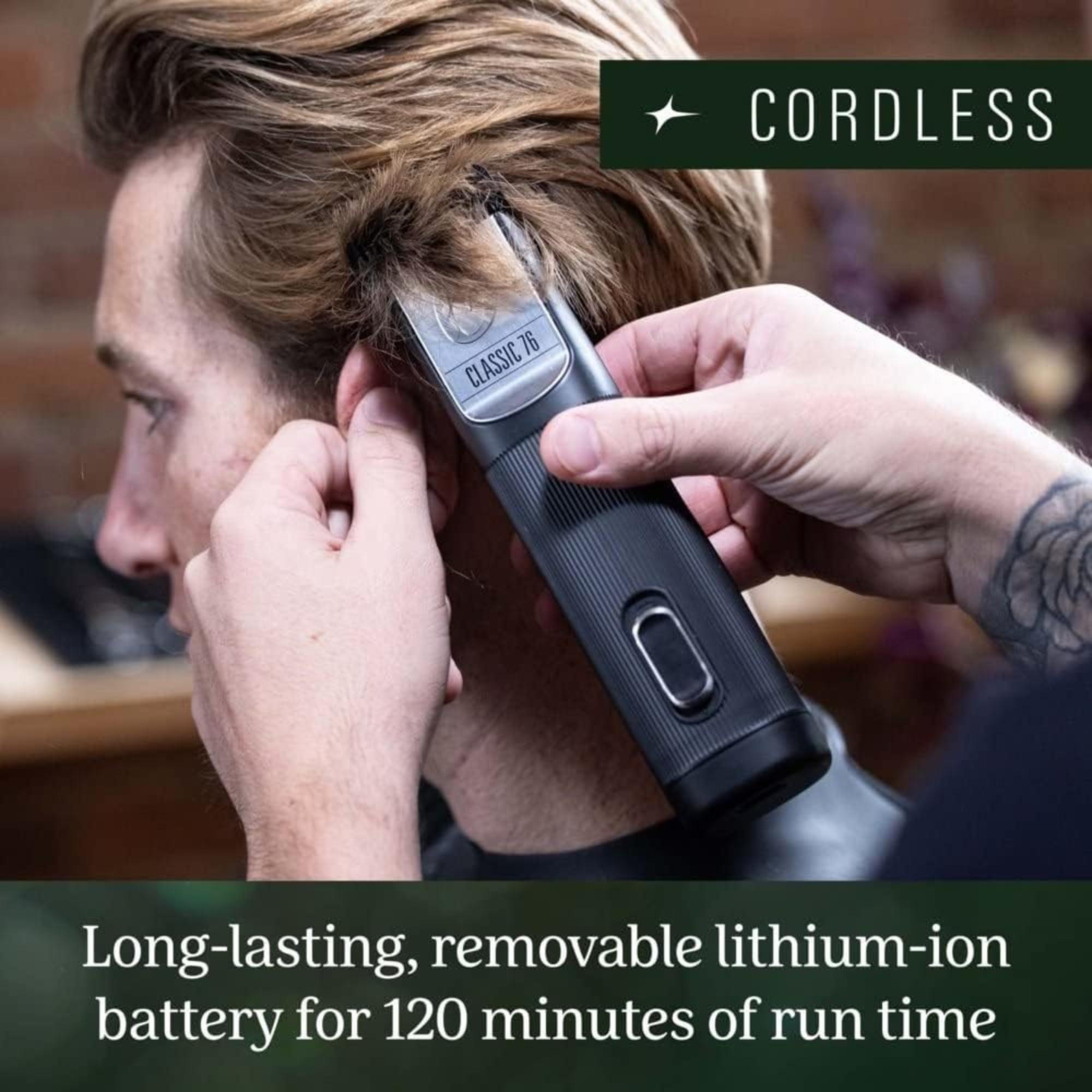 Oster Oster Professional Cordless Classic 76 Hair Clippers for Barbers & Stylists - Classic 76 Professional Hair Clippers - Detachable Stainless Steel Blades, Adaptive Speed, 120-Minute Battery (Black)