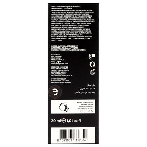 EVAGARDEN EVAGARDEN Nude Light Foundation - Fluid and Sensorial Makeup - With Moisturizing Properties - Smooth Coverage Blurs Small Imperfections for Flawless Appearance - 280 Tender Peach - 1.01 oz