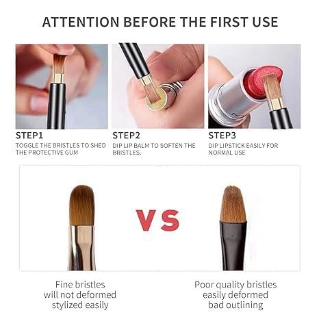 YAFIYGI YAFIYGI Lip Brush for Lipstick and 3Pcs Silicone Lip Applicator Reusable Retractable Lip Liner Brushes Retractable Lip Brush Applicators Flat Lipstick Gloss Creams Portable with Cap for Women