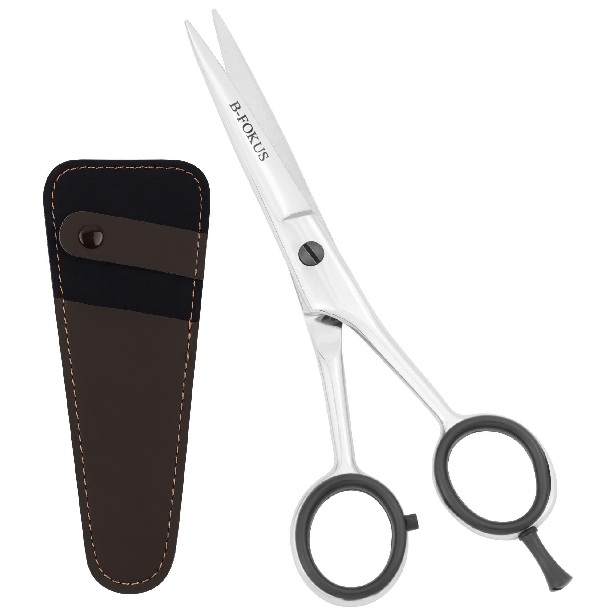 B-FOKUS Professional Hair Cutting Scissors, Made of German Stainless Steel Hair Scissors, 6 inches Hair shears with Case, Barber Accessories Scissor Useful for Salon and Home (Silver Shine)