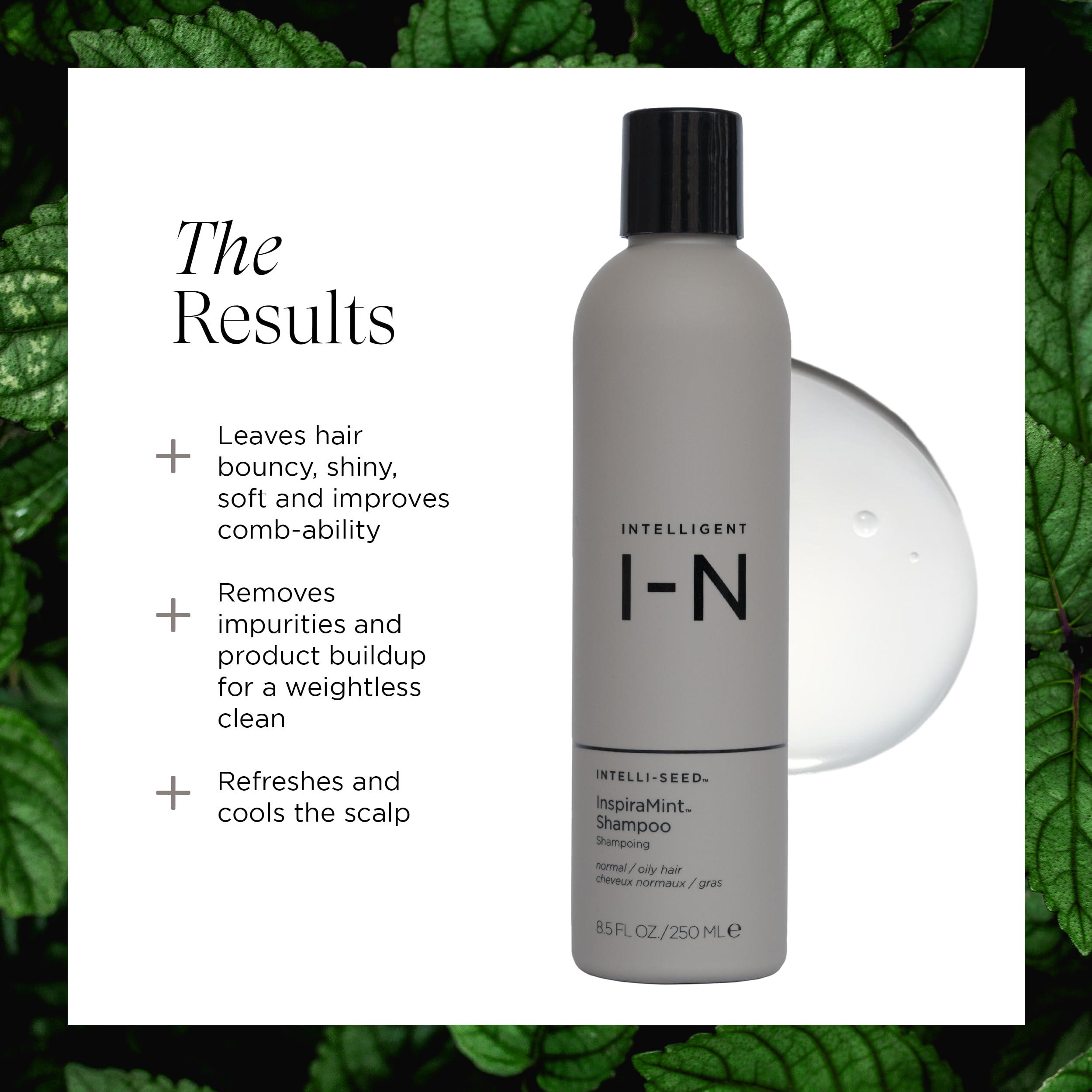 Intelligent Nutrients Intelligent Nutrients InspiraMint Shampoo, Invigorating Organic Mint Daily Shampoo for Fine and Oily Hair, Balancing, Refreshing, Color-Safe, 8.5 Fl Oz