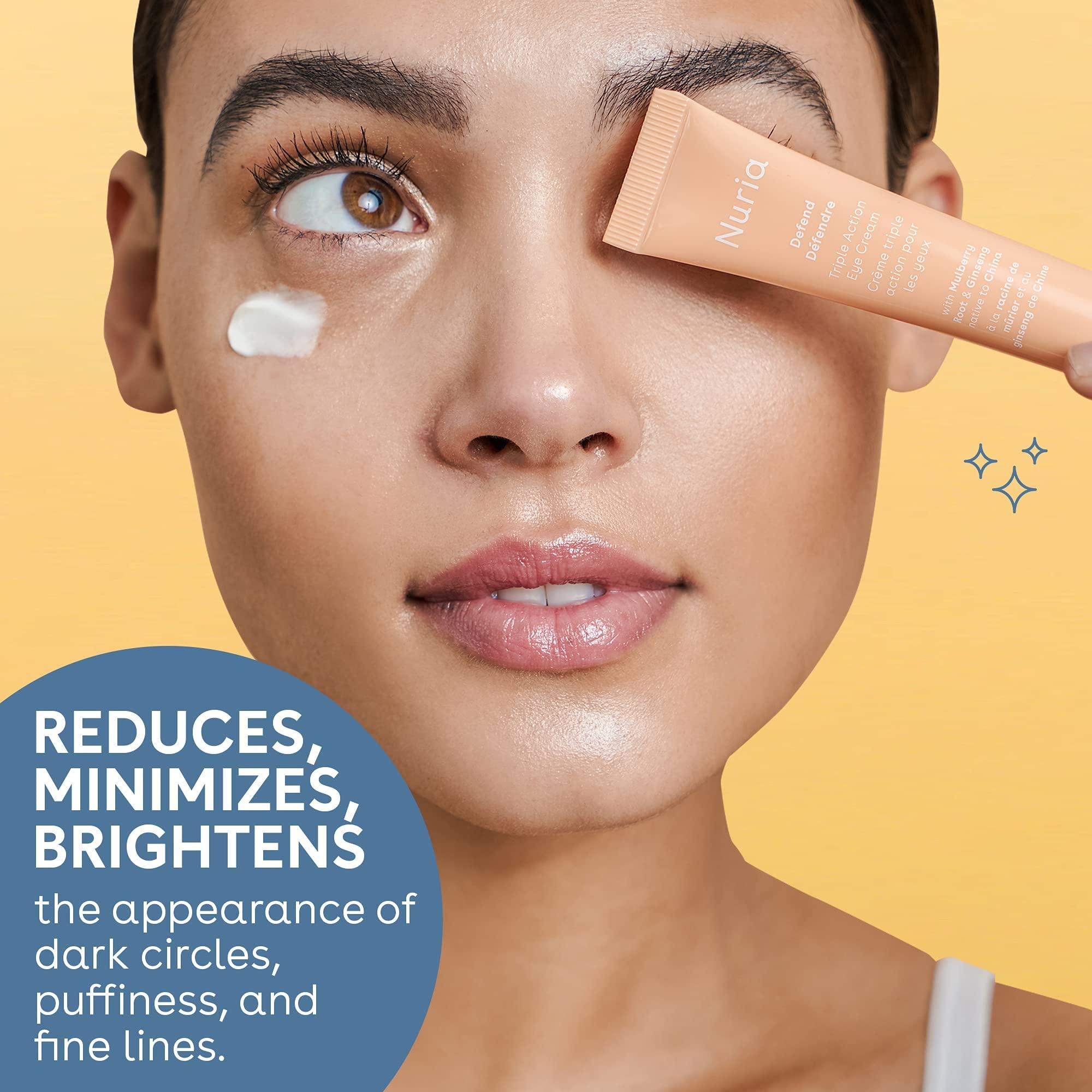 Nuria Nuria - Defend Triple Action Eye Cream for Dark Circles, Puffiness and Fine Lines, Nourishing Under Eye Cream with Ginseng and Mulberry Root, 15mL/0.5 fl oz