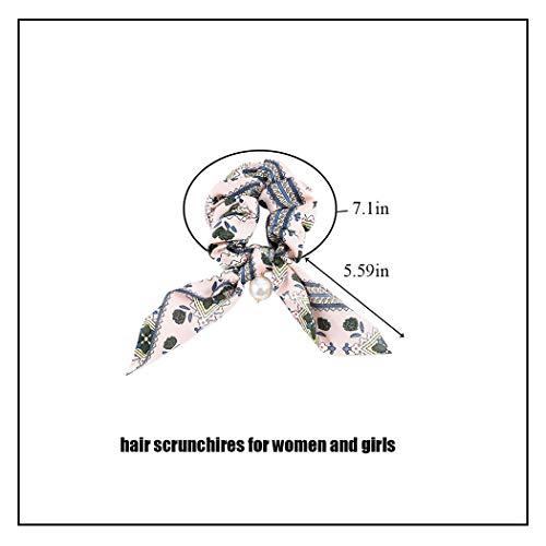 Bomine Bomine Chiffon Scrunchies Silk floral Hair Ties Ponytail Hair Scarfs for women and Girls 3PCS