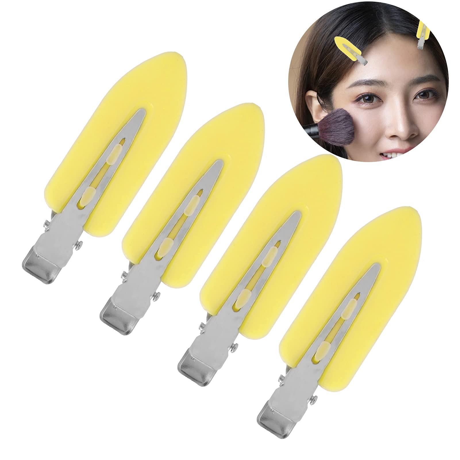 Pilipane Hair Clips,No Bend Hair Clips,4 Pcs No Crease Hair Clips Duck Billed Hair Clips,Hair Clips For Women,Makeup Clips,Hair Clips For Styling Sectioning,Hairstyle Clips For Women Girls(yellow)