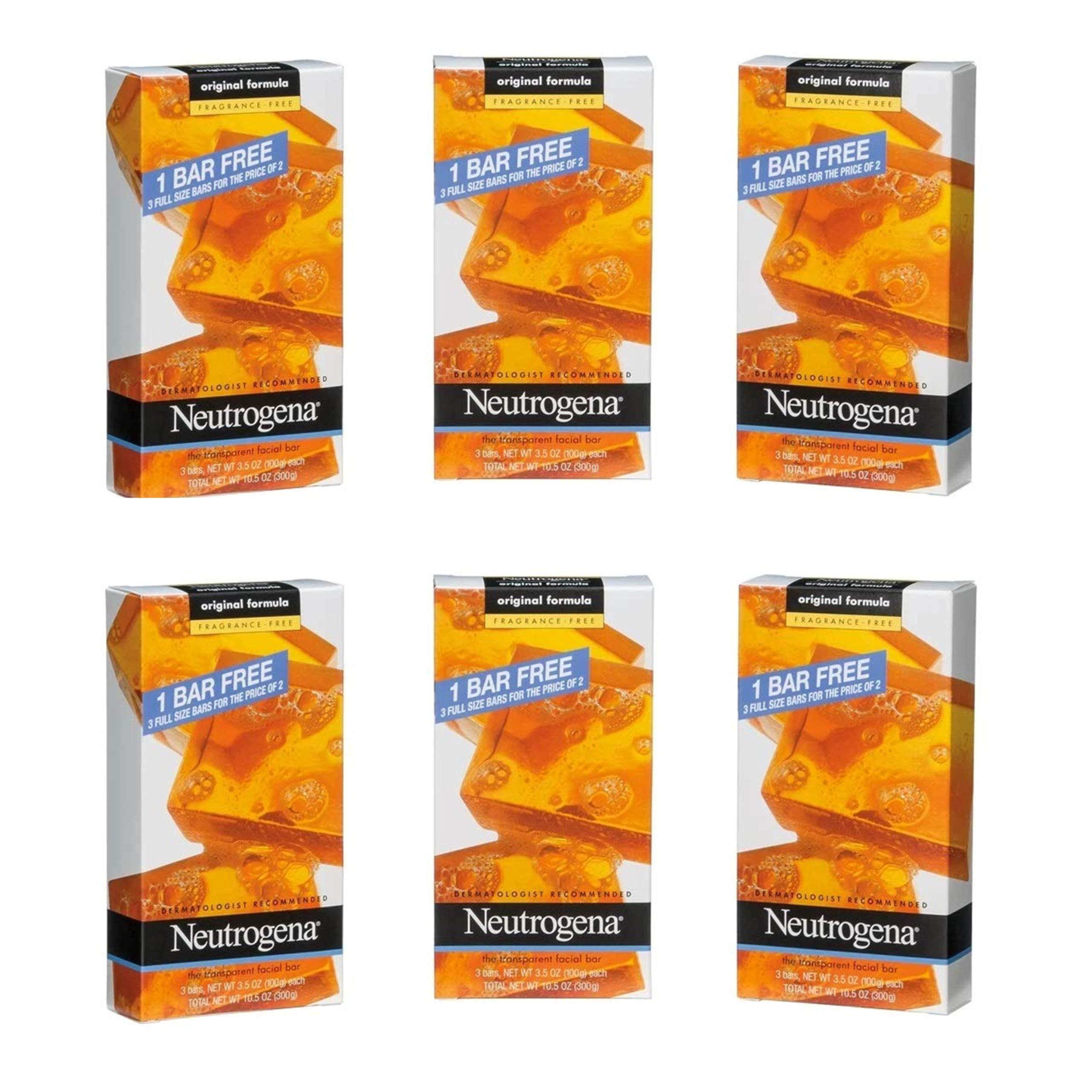 Neutrogena Neutrogena Transparent Facial Bar Unscented Pack, (Pack of 6)