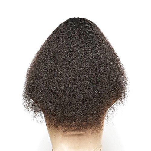 Emi hair Emi Hair Italian Yaki Human Hair Lace Front Wigs Best Kinky Straight Brazilian Wigs with Baby Hair 130% Density(24 Inch #1 Jet Black wig)