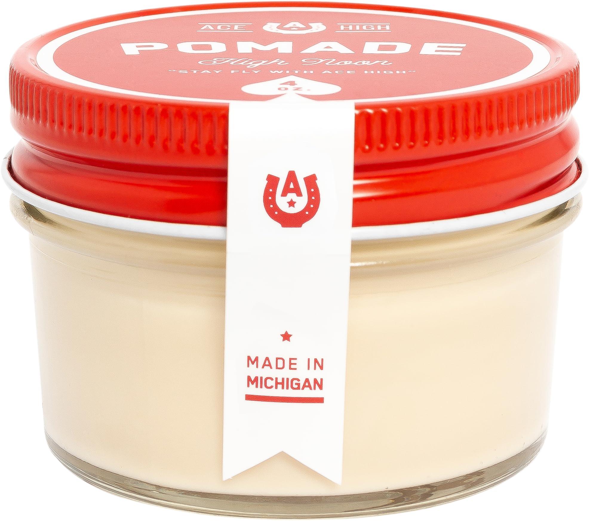 ace high ace high, High Noon Pomade 2-Pack, Barbershop Scent, Strong Hold, Natural Shine, Water Based, Hand Crafted, 4oz