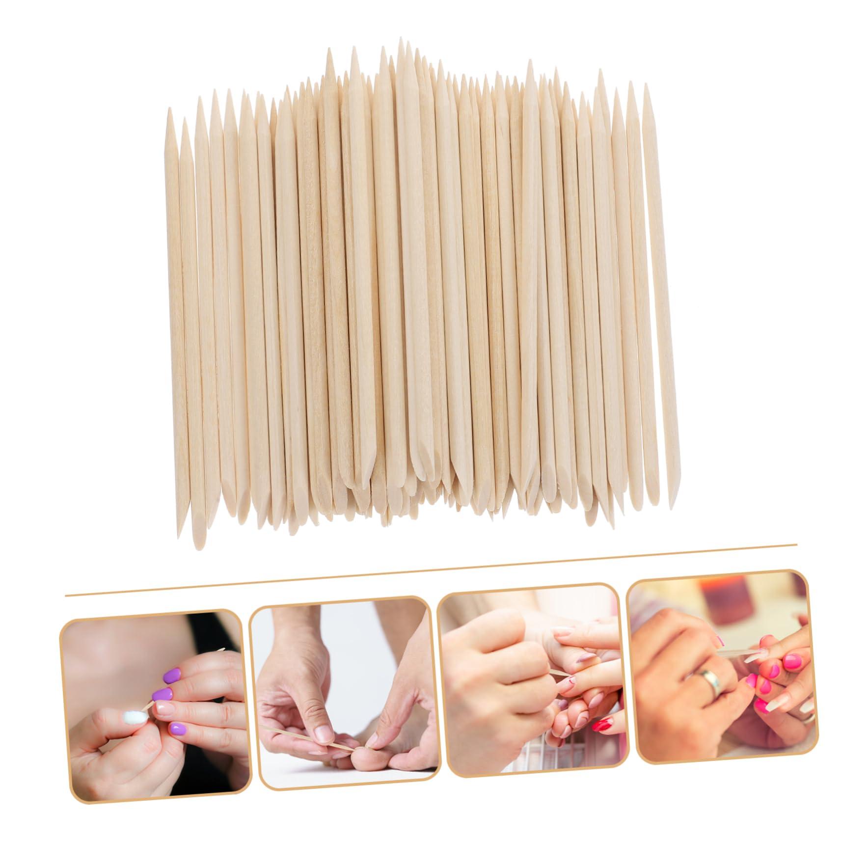 HONMEET HONMEET Nail Cuticle Cleaner Tool 300pcs Nail Art Wood Stick Manicure Wood Nail Stick for Nail Beauty Tool