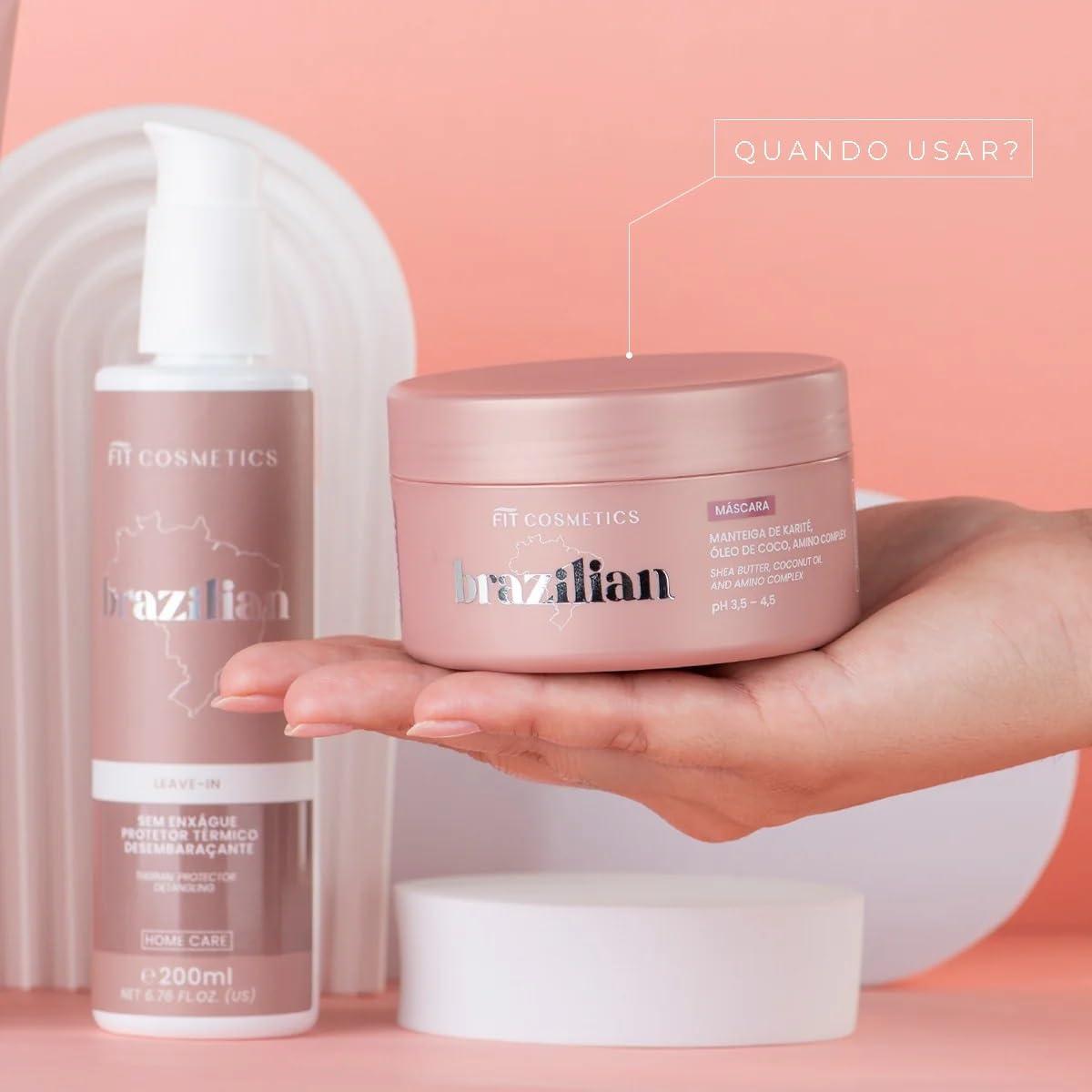 FIT Cosmetics Fit Cosmetics kit Brazilian Nutri Home Care 4 Steps | Shampoo, Conditioner, Mask and Leave In