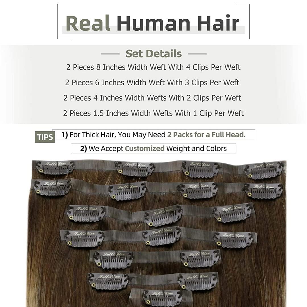 Sweejim Seamless Hair Clip Hair Extensions Remy Human Hair 120G Pu Invisible Clip In Extensions Human Hair Color 1B 22inches 100g/Set