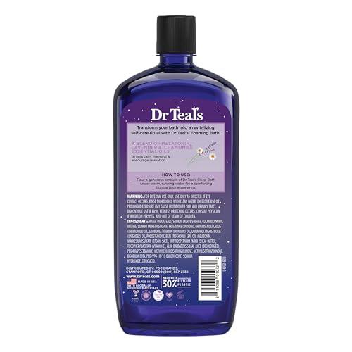 Dr Teal's Dr Teal's Foaming Bath with Pure Epsom Salt, Sleep Blend with Melatonin, Lavender & Chamomile Essential Oils, 34 fl oz (Pack of 2)