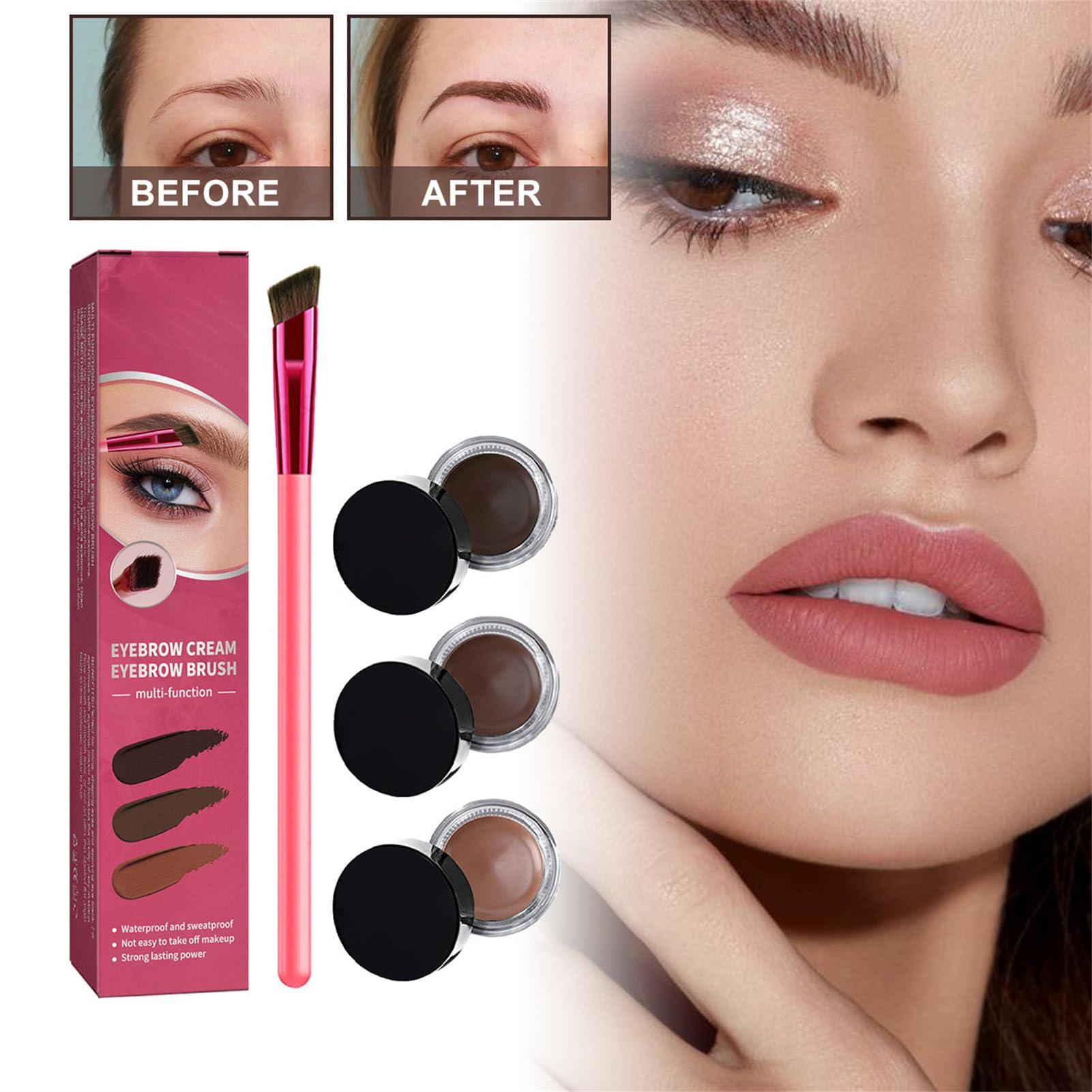 VIED Home Eyebrow Care Kit 4D Laminated, 4D Hair Stroke Ultra-Thin Brow Brush, 4D Laminated Brow Home-Grooming Kit (Light Brown+Dark Brown+Taupe)