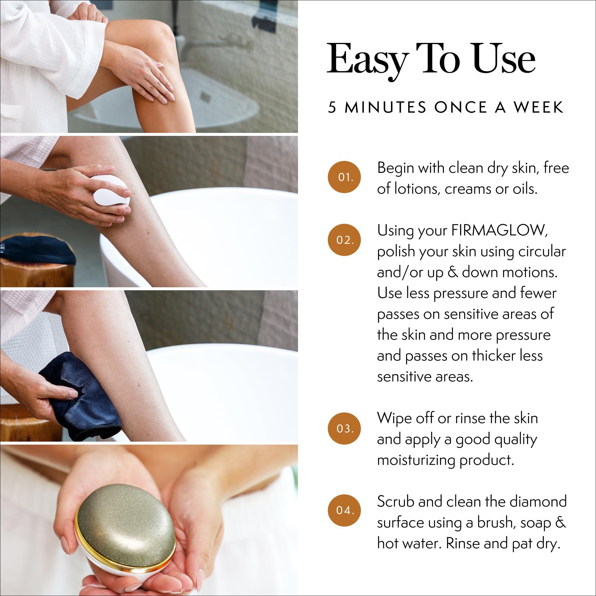 Luxene Beauty Luxene Beauty Firmaglow Body Microdermabrasion Device - Home Skin Care Tool for Anti-Aging, Skin Tightening, and Exfoliation - Diamond Surface - Spa Quality - All Skin Types