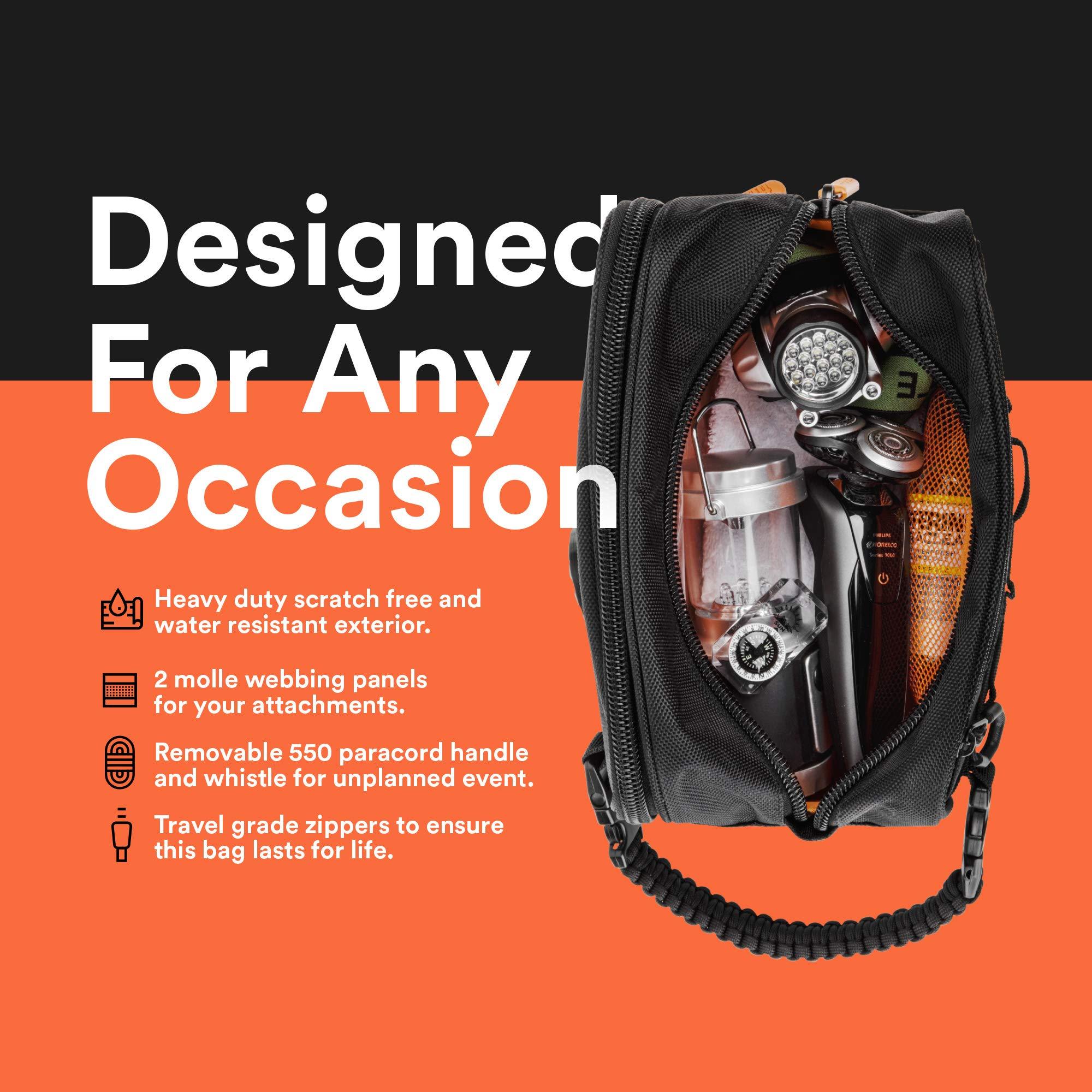 Fitdom Fitdom Tactical Toiletry Bag Dopp Kit Case For Men. Perfect For Travel & Storage. Fits Large & Small Cosmetic Makeup, Clipper, Toothbrush, Shower, Shaving & Grooming Care. Best Overnight Organizer