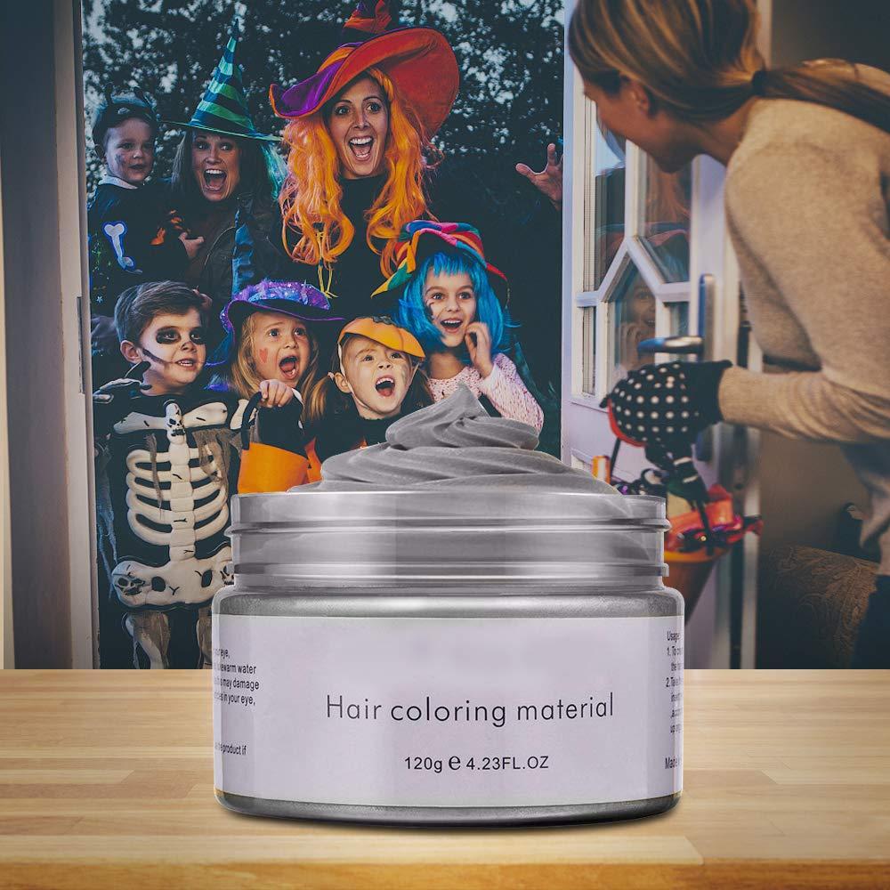 Acosexy YHMWAX Fashion Silver Gray Hair Wax Pomade - Colorful Disposable Natural Hair Styling Gel for Party, Cosplay, Masquerade