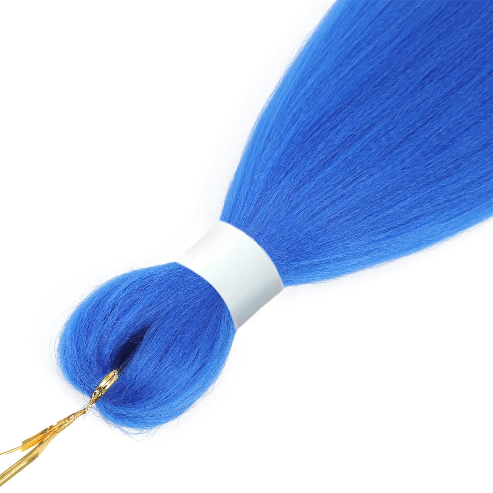 Savasana Blue Pre stretched Braiding Hair, 26 Inches Box Braids Hair Extensions, 6 Packs Yaki Texture Braiding Hair Pre stretched