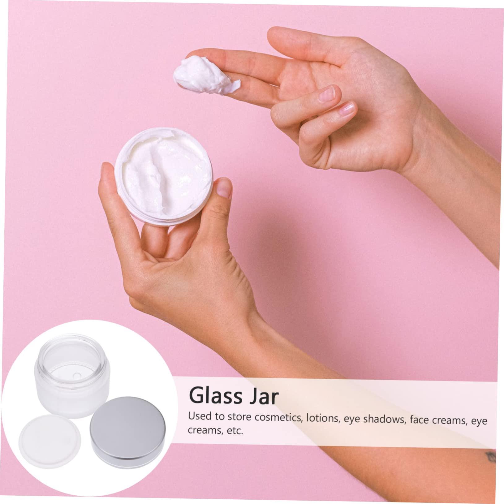 NAMOARLY NAMOARLY 12pcs Frosting Cream Jar Clear Makeup Jars Small Clear Container Makeup Spoon Jar Small Container Toiletry Containers Eyeshadow Jar Leakproof Travel Containers Cream Bottle Glass