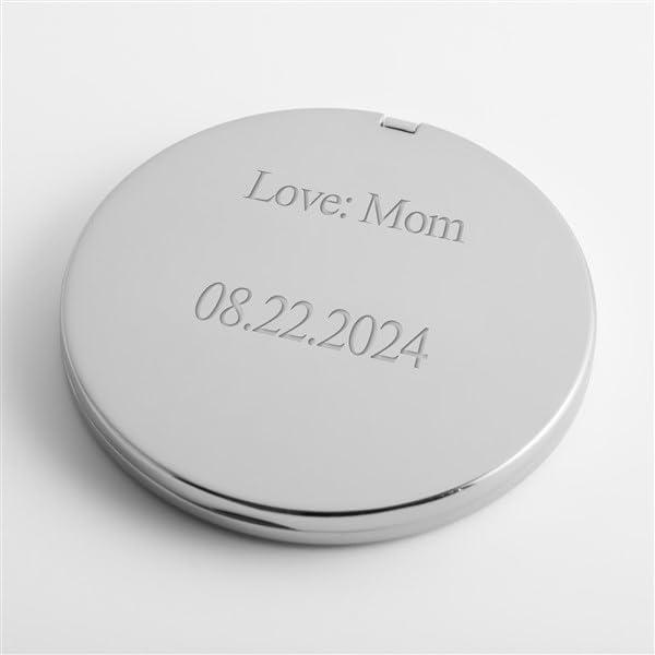 THINGS REMEMBERED THINGS REMEMBERED Engraved Round Silver Compact Mirror (Free Customization)