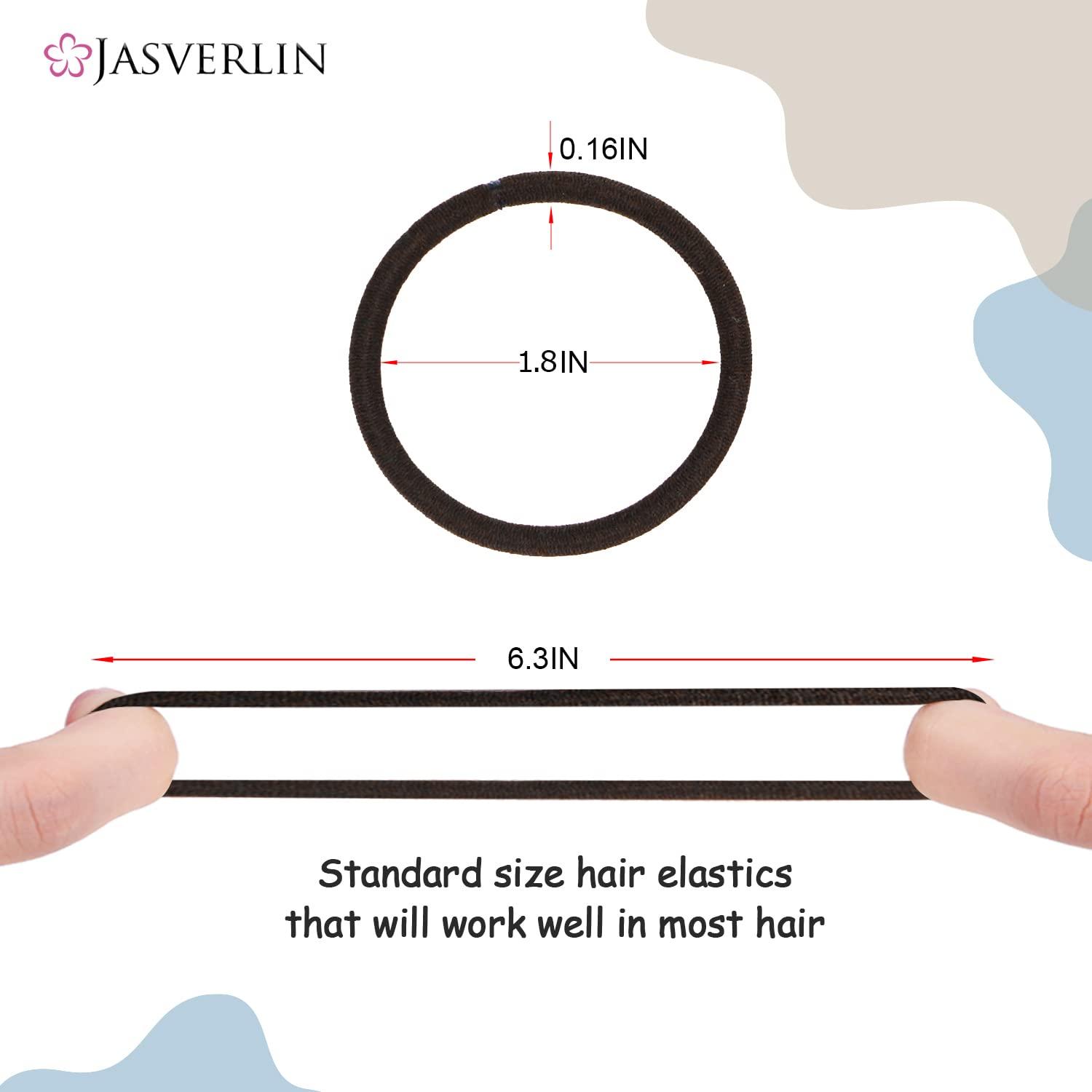JASVERLIN JASVERLIN Dark Brown Hair Elastics Ties for Women, Small Scrunchies Band Ponytail Holders Damage-free No Pull Non-Slip for Thick Thin Hair 50 pieces