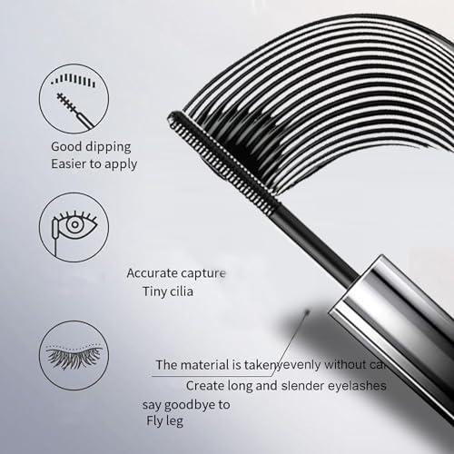 Olivia Blaire Generic Olivia Blaire Iron Wand Mascara Waterproof Long Lasting Curl Brushless Metal Wand Mascara for Women, Daytime, Lash Extensions, Sensitive Eyes2PCS (Black)