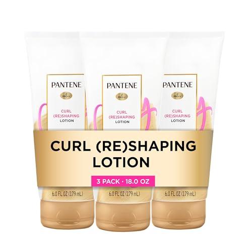 Pantene Pantene Pro-V Curl Cream Hair Lotion, Moisturizing Curl Defining Cream, Anti Frizz for Wavy or Curly Hair, with Vitamin B5, Pack of 3, 18 oz Total