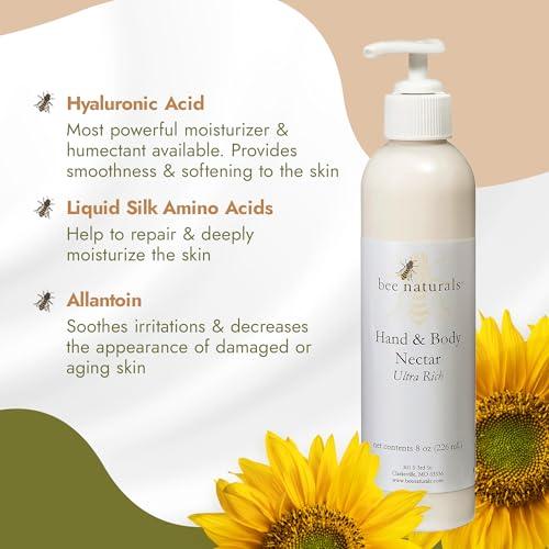 Bee Naturals Bee Naturals Ultra-Rich Hand & Body Nectar - Nourishing 5-Oil & Shea Blend, Hydrating Honey & Beeswax - Softens, Moisturizes, Repairs Skin - Calming Natural Scent - Cruelty-Free, Made in USA